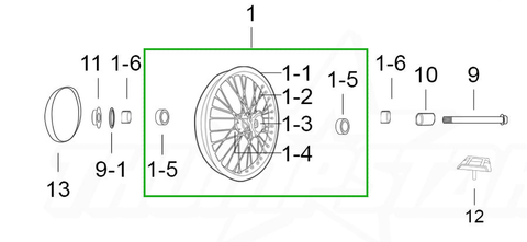 3379 - Rear Alloy Rear Wheel 18" | TSF250-X3