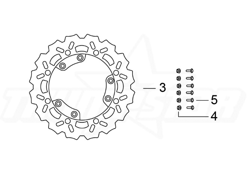 3395b | X3 TSF250 rear brake disc 4 bolt