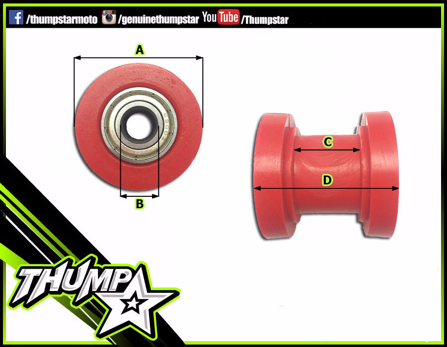 7502 | Chain Roller | 10mm Bolt | Red